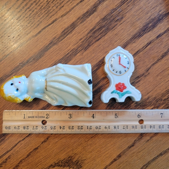 Vintage Girl & Clock Figurine Knick Knack Items ~ MCM ~ Japan ~ FINAL PRICE!!! - Picture 9 of 16